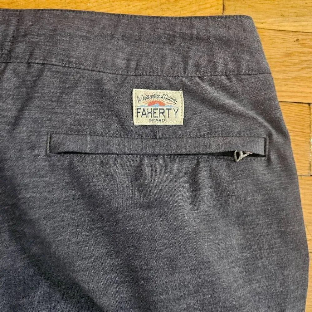 Faherty Mens Charcoal Gray All Day Shorts Size 30 9 Inch Inseam Stretch